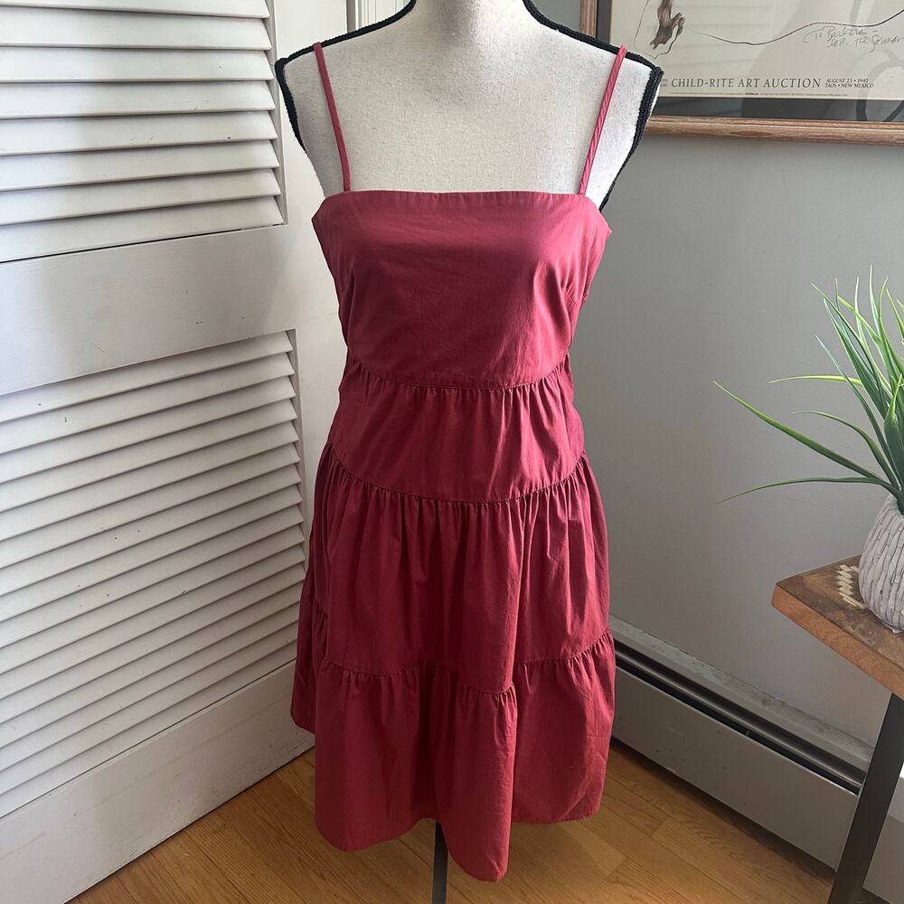 Gap Dress Womens 00 Rust Red Tiered Babydoll Retro Y2K Indie Casual Grunge Girl
